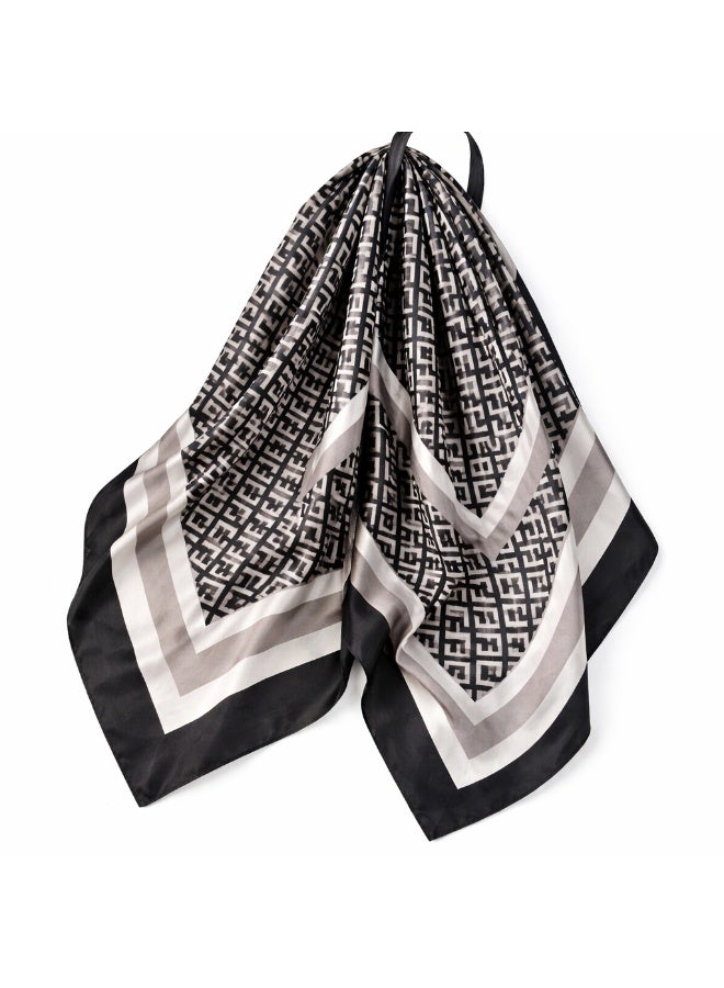 TaimAs Women’s Printed Satin Scarf 90x90 cm – Elegant Square Shawl for Hijab, Neck & Fashion Styling - Image 2